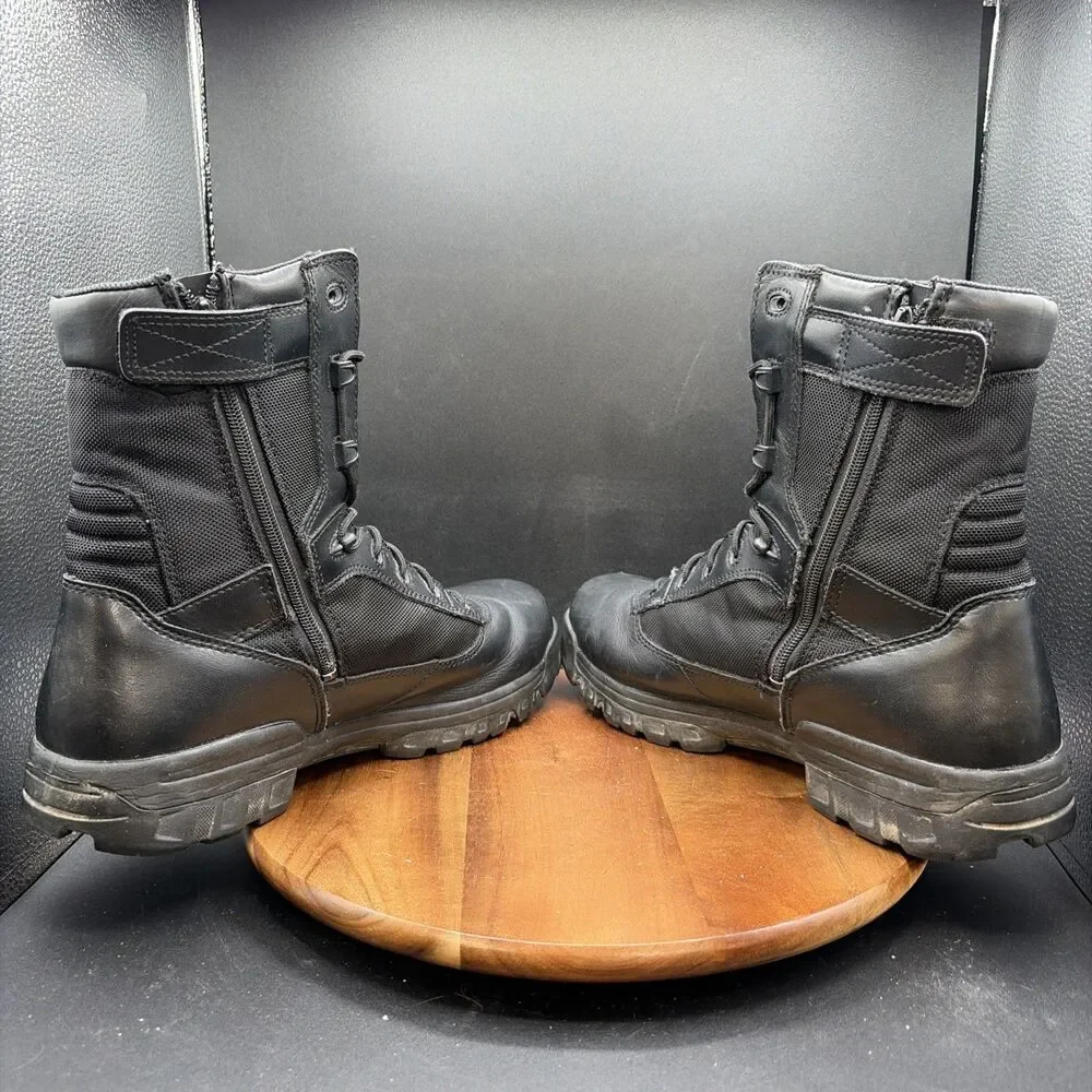 Bates Tactical Sport Mens Size 13 Combat Boots Black Leather Side Zip E02261